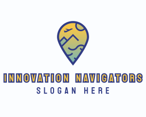 Location Pin Traveler logo design