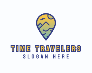 Location Pin Traveler logo design