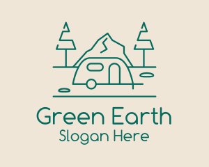 Green Camper Van logo design