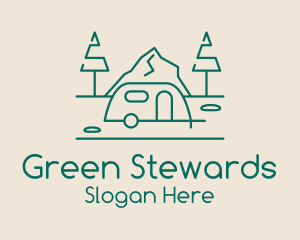 Green Camper Van logo design