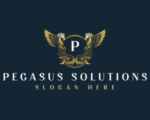 Pegasus Floral Crest  logo design