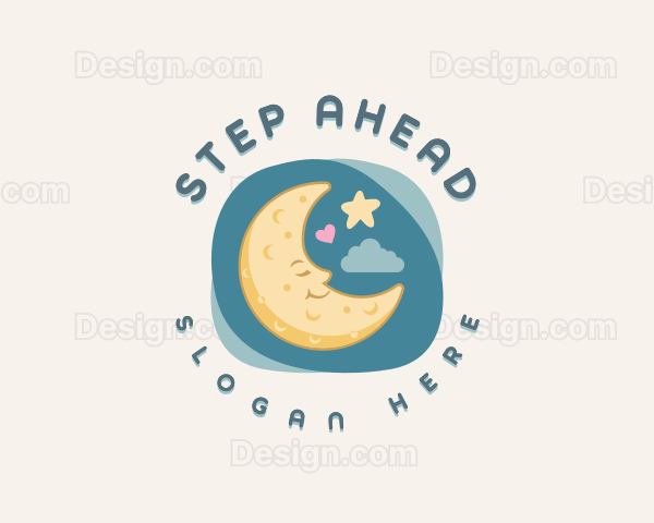 Cute Sleeping Moon Logo