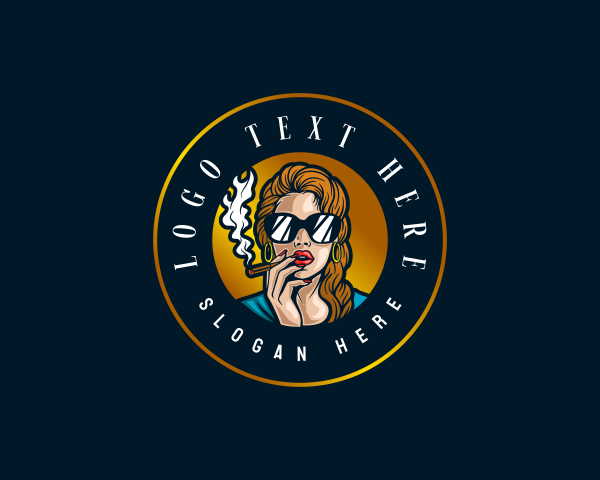 Elegant Lady Smoking logo