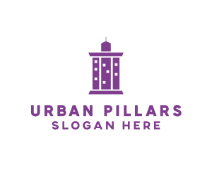 Blue Pillar City logo design