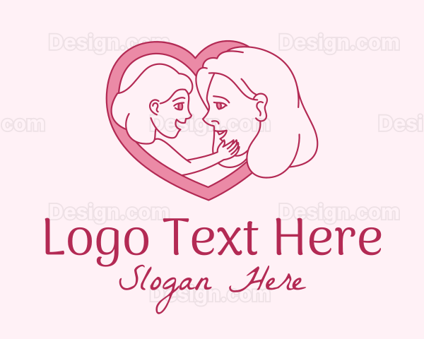 Mother Daughter Heart Logo