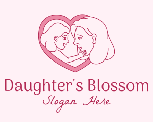 Mother Daughter Heart  logo design