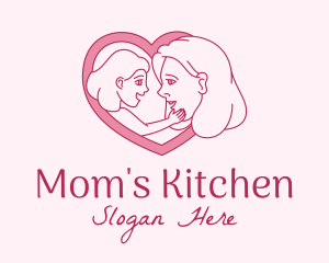 Mother Daughter Heart  logo design