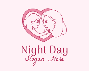 Mother Daughter Heart  logo design