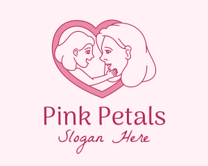 Mother Daughter Heart  logo design