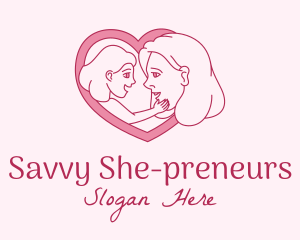 Mother Daughter Heart  logo design