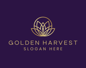 Golden Lotus Yoga logo design