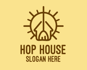 Sun House Broomstick logo design