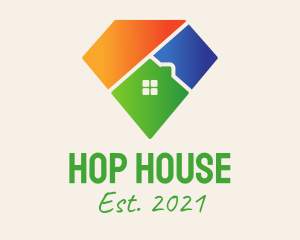 Colorful Diamond House logo design