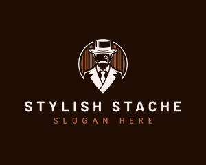 Mustache Hat Gentleman logo design