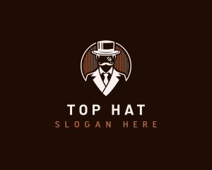 Mustache Hat Gentleman logo design