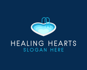 Heart Swimming Pool logo design