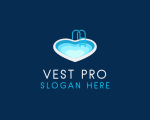 Heart Swimming Pool logo design