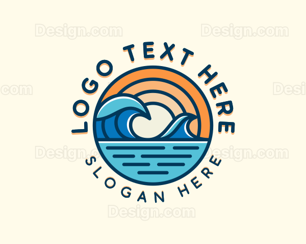 Ocean Surfing Tide Logo