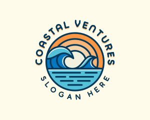 Ocean Surfing Tide logo design