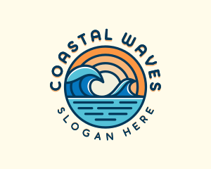 Ocean Surfing Tide logo design