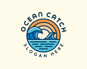 Ocean Surfing Tide logo design