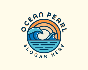 Ocean Surfing Tide logo design