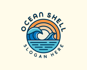 Ocean Surfing Tide logo design