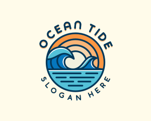 Ocean Surfing Tide logo design