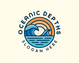 Ocean Surfing Tide logo design