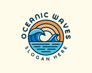 Ocean Surfing Tide logo design