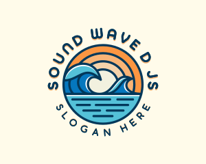 Ocean Surfing Tide logo design