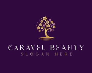 Botanical Flower Tree logo design