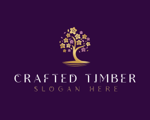 Botanical Flower Tree logo design