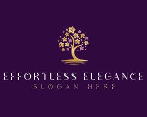 Botanical Flower Tree logo design