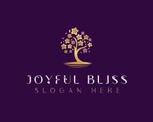 Botanical Flower Tree logo design