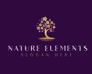 Botanical Flower Tree logo design