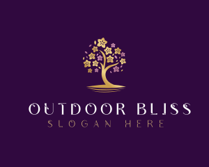 Botanical Flower Tree logo design