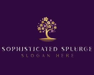 Botanical Flower Tree logo design