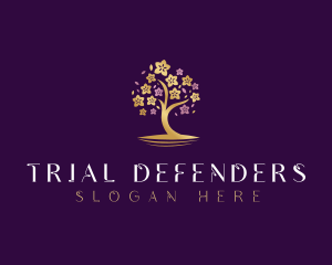 Botanical Flower Tree logo design