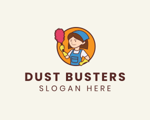 Housekeeper Cleaning Woman logo design