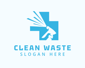 Spray Bottle Cleaning logo design