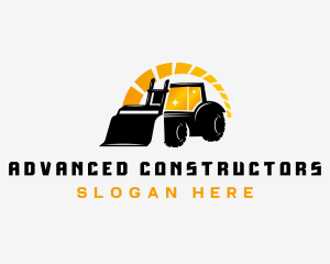 Bulldozer Tractor Heavy Equipment logo design