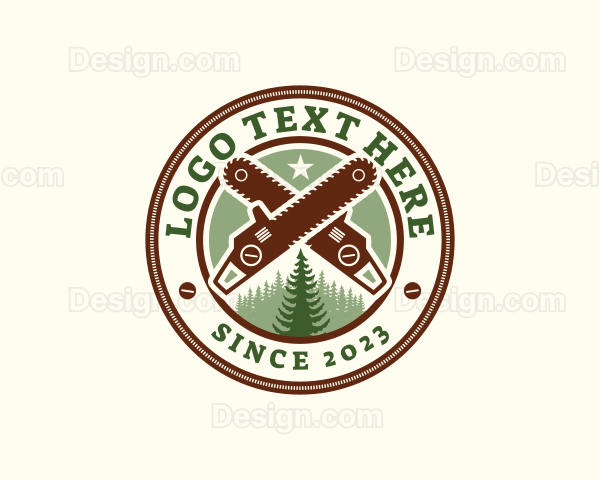 Chainsaw Forest Woodwork Logo