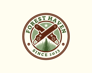 Chainsaw Forest Woodwork logo design