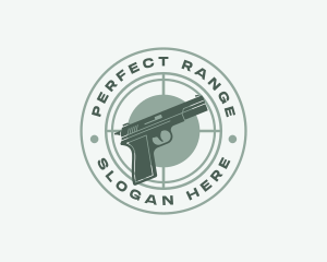 Pistol Target Shooting logo design