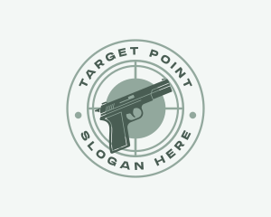 Pistol Target Shooting logo design