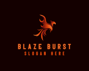 Mythical Blazing Phoenix logo design