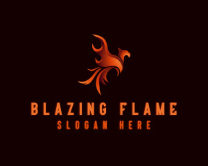 Mythical Blazing Phoenix logo design