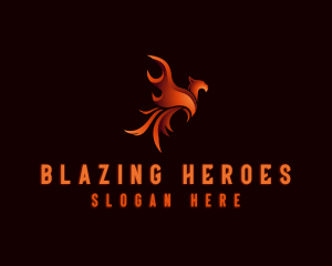 Mythical Blazing Phoenix logo design