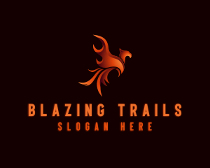 Mythical Blazing Phoenix logo design